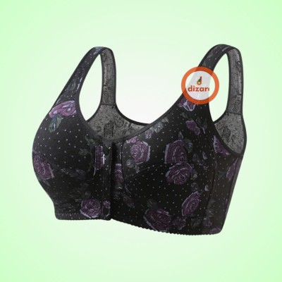 Dizara Chinese Flower Print Cotton Bra