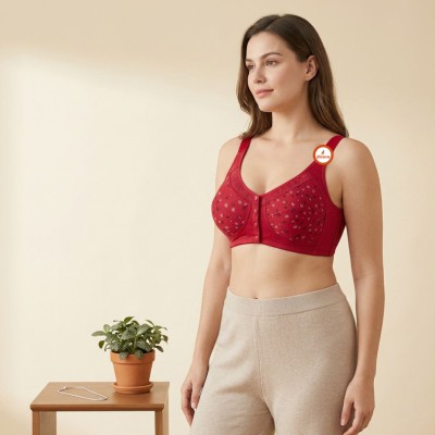 Dizara Front Button Maroon Bra For women